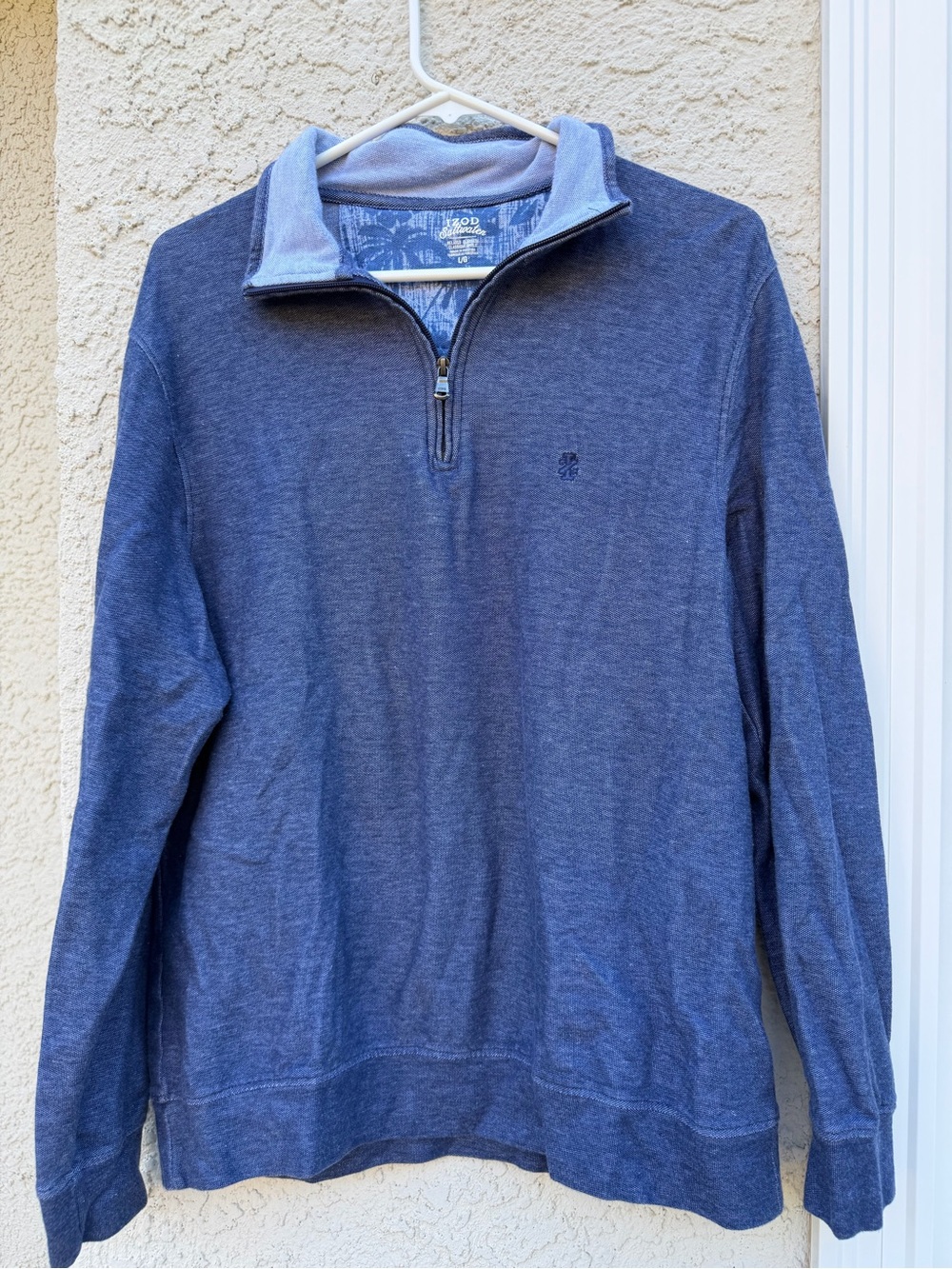 Izod Saltwater Men's Blue 1/4 Zip Pullover Size L